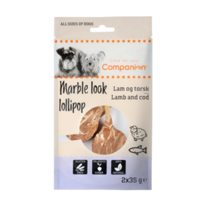 Companion Hunde Slikkepinde - Marble Look Lam & Torsk 2x35 g