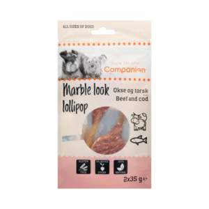 Companion Hundeslikkepinde - Marble Look Okse & Torsk