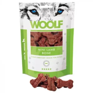 WOOLF Mini Bone Lam - Lækre godbidder uden kunstige tilsætning- eller konserveringsmidler. Uden farvestoffer. En naturlig sund snack til din hund. Hunde godbidder