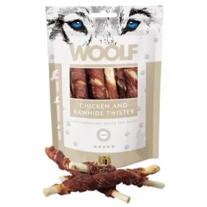 WOOLF Kylling & Oksehud Twister - Lækre godbidder uden kunstige tilsætning eller konserveringsmidler. Uden farvestoffer. En naturlig sund snack til din hund. chicken_and_rawhide_twister. Hundegodbidder
