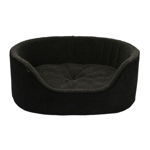 Dogman Pet Bed Sherpa High Rim Black Large 70x53x25cm