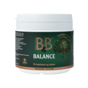 B&B Balance som er et kosttilskud til hunde med hele 3 slags collagen til Hunde