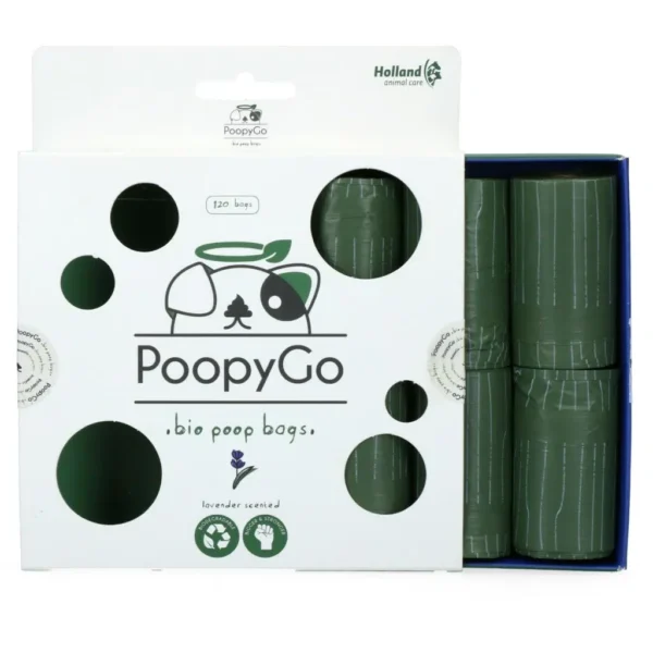 PoopyGo Eco friendly 8 ruller x 15 poser - Lavendel