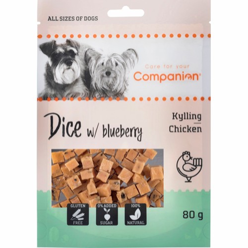 Companion Dice | Blåbær & Kylling Godbidderne er glutenfri