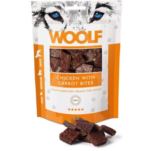 WOOLF Kylling & Gulerod Bites til hunde er en velsmagende og nærende hundesnack