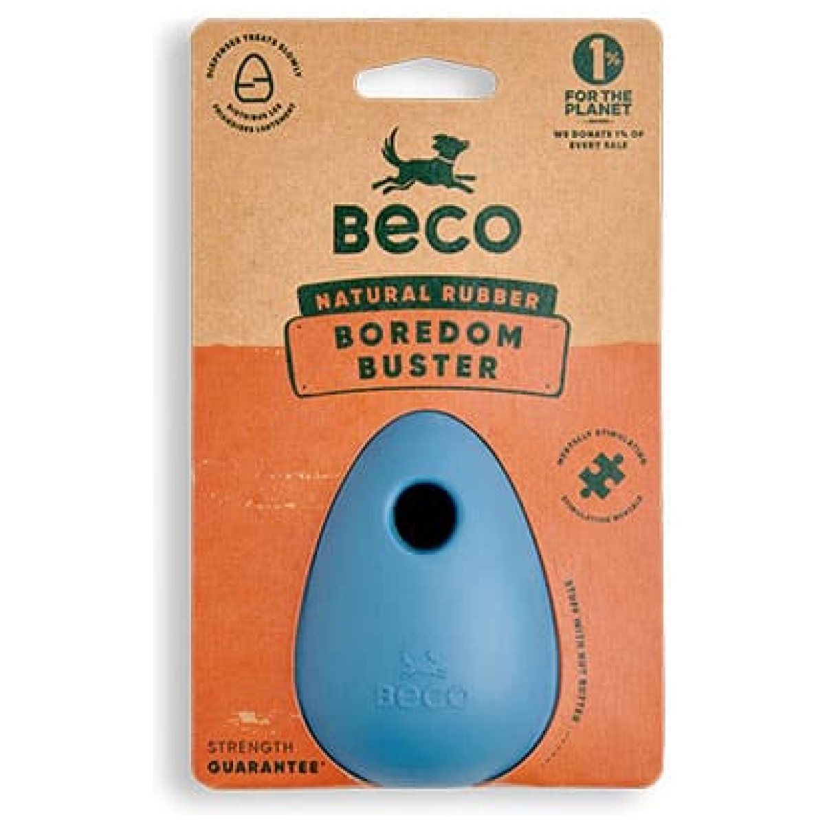 Beco Natural Rubber Kedsomhedsbold – aktivitetsbold i naturgummi med hulrum til godbidder