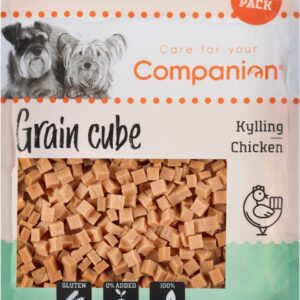 Companion Chicken Grain 500 g – naturlige gluten- og sukkerfri kyllingegodbidder til hunde i små tern.