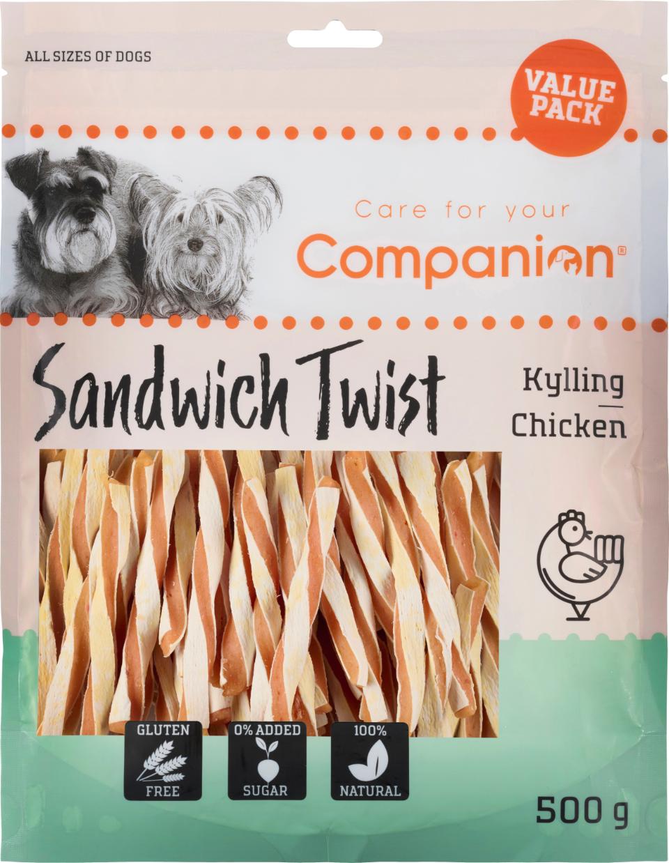 Companion Chicken Sandwich Twist Hundesnack (500 g) billede