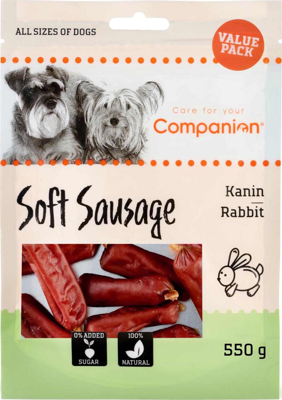 Companion Soft Sausage Kanin Bløde hundesnacks (Value Pack 550 g)