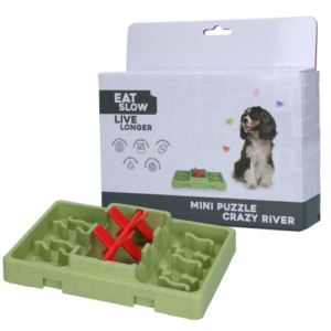 Eat Slow Live Longer Mini Puzzle Crazy River aktiveringslegetøj til hund i genbrugsplast
