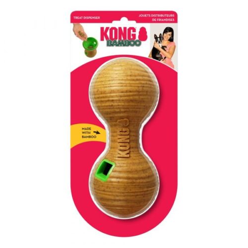 KONG Bamboo Feeder Dumbbell - Smart foderdispenser, der aktiverer og stimulerer hunden mentalt og fysisk mens den spiser.