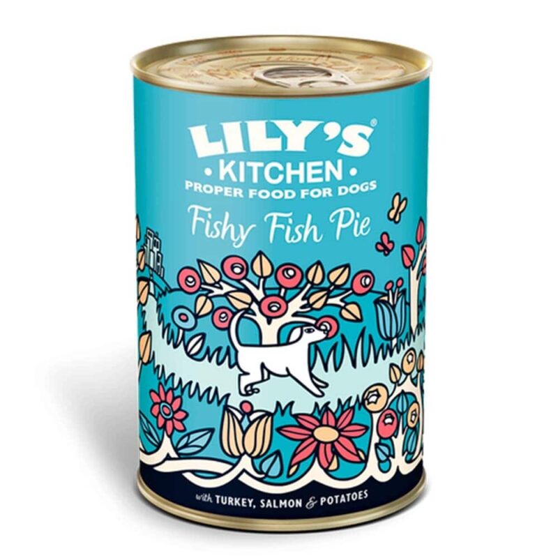 Lily's Kitchen vådfoder til hunden med kalkun, sild og laks. 400 gram luksus premium vådfoder til din hund.