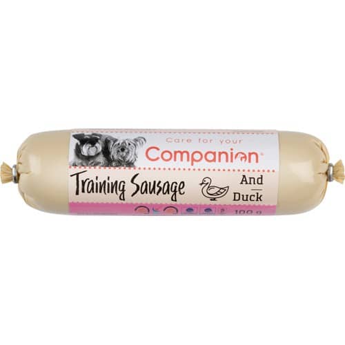 Companion Training Sausage - And trænings godbidder med smag af okse, pølsen kan skæres ud i skiver, eller du kan skære den ud i mindre bidder. Lækre hunde godbidder