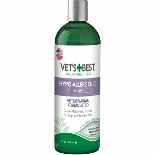Vets Best Hypo Allergenic Shampoo 500ml til hunde med sart og sensitiv hud og pels. Velegnet til hunde med allergi