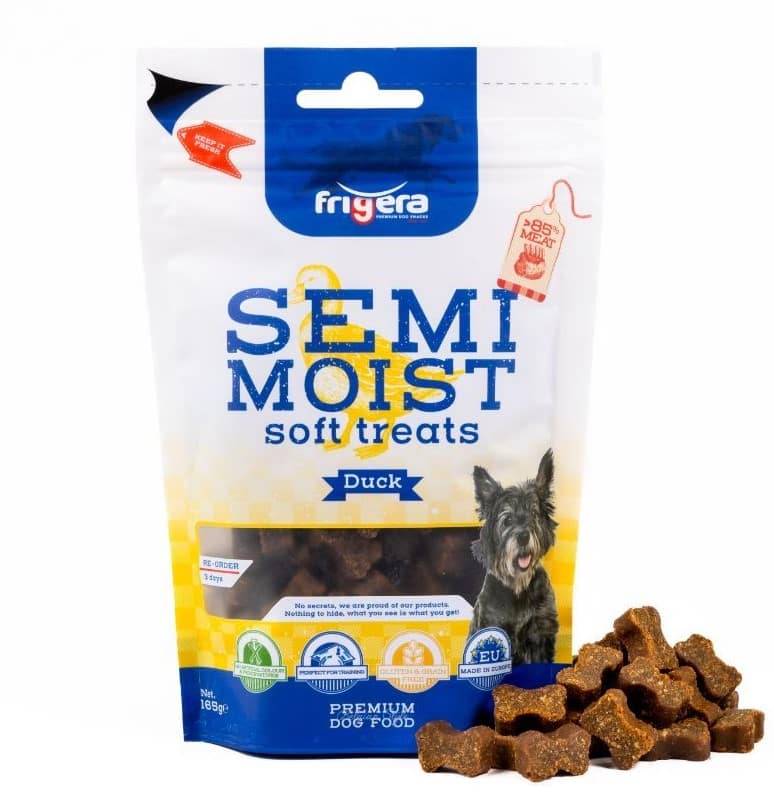 Frigera Semi-Moist Soft High And er en godbid til hunde lavet på 85% kød. Ekstra fulde af smag.
